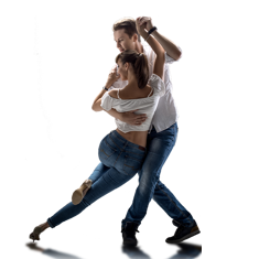 Piękny pokaz tańca pary uczęszczającej na zajęcia taneczne dla dorosłych w Studio Kreacji Ruchu